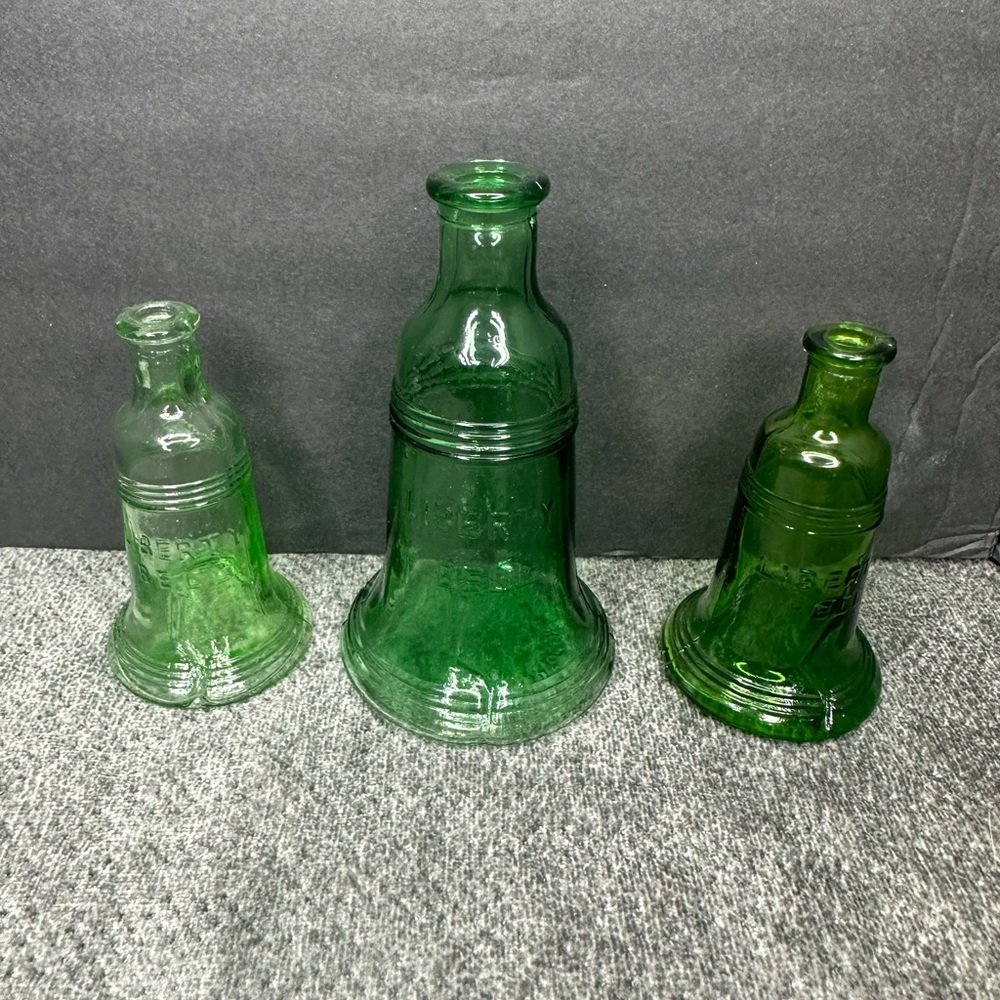 Vintage Green Liberty Bell Jars